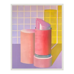 Post Modern 80’s Lipstick Art Giclee on Canvas Framed