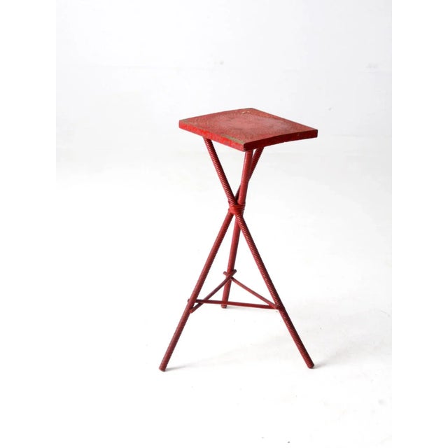 Red Antique Red Folk Art Table For Sale - Image 8 of 12