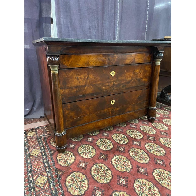 19th Century Empire Chest of Drawers with Marble Top, 1820 For Sale - Image 11 of 11