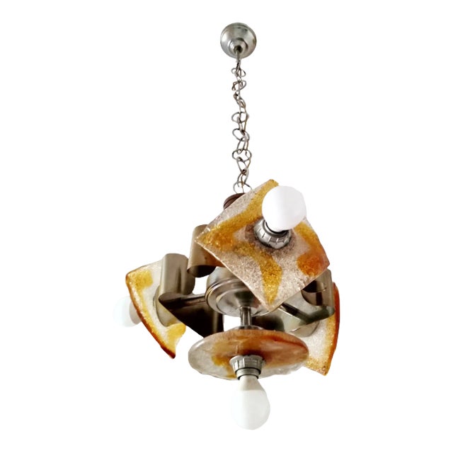 Mid-Century Italian Murano Glass Chandelier by Toni Zuccheri for Mazzega, 1960s For Sale