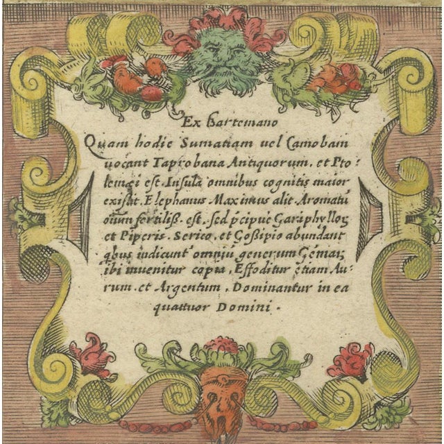 Map of Taprobana with Elephant Inset by Ptolemy & Magini, 1621 For Sale - Image 4 of 10