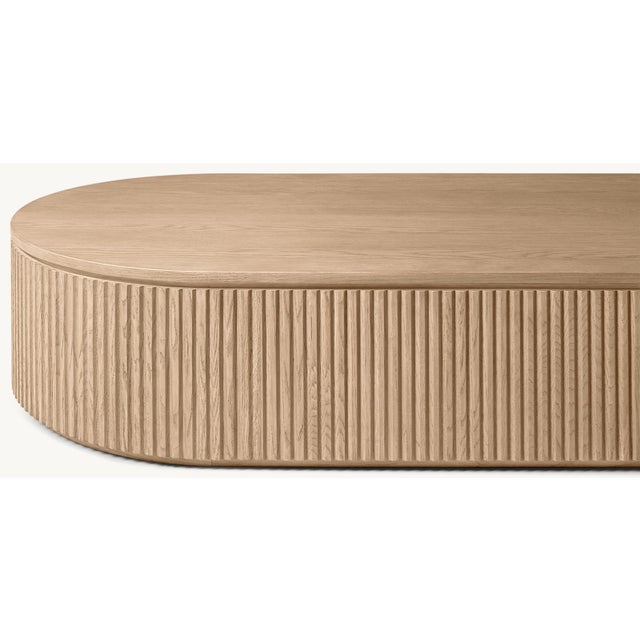 Restoration Hardware Rh Restoration Hardware Byron Coffee Table | Reeded White Oak | Excellent Condition For Sale - Image 4 of 6