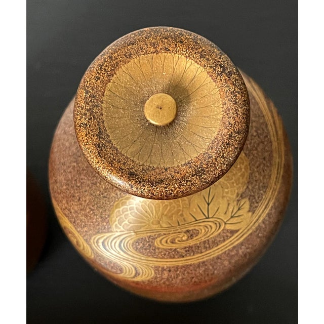 Yellow Japanese Maki-e Lacquerware Portable Picnic Set Sagejubako For Sale - Image 8 of 18