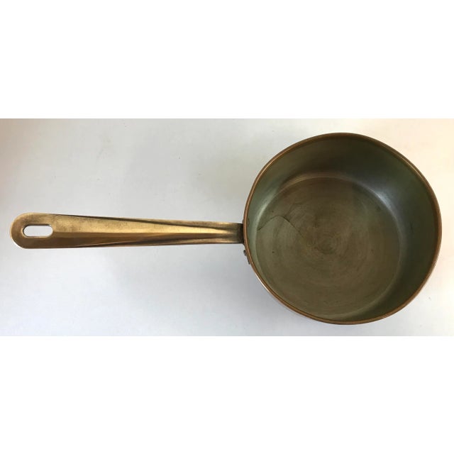 French Vintage French Copper Pot With Brass Handle For Sale - Image 3 of 5