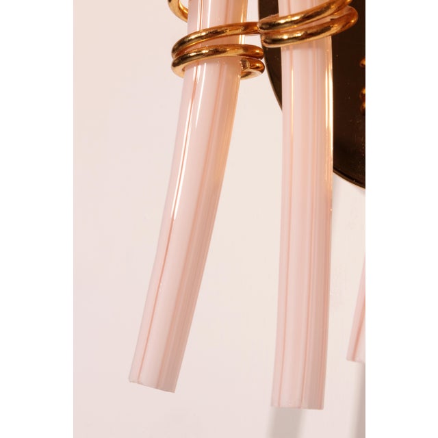 Pink Pink Lily Spectacular Murano Wall Lamps by Franco Luce, 1970, Set of 2 For Sale - Image 8 of 10