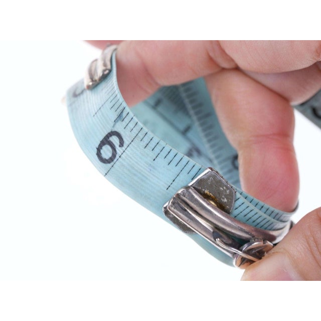 Metal Vintage Navajo Sterling and nugget turquoise bracelet For Sale - Image 7 of 10