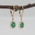 Zambian Emerald Earrings With Natural Diamonds Accents: Solid 14k Gold, 6x4mm, A Pair For Sale - Image 4 of 7