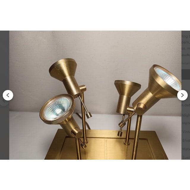 1980s Postmodern Ceiling Light in Satined Brass attributed to Sische-Germany, 1980s For Sale - Image 5 of 11