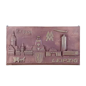 Metal Leipzig Mural Sign, 1970s