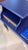 Mid-Century Modern *Custom* Vintage Blue Gossip Bench / Accent Table For Sale - Image 3 of 10