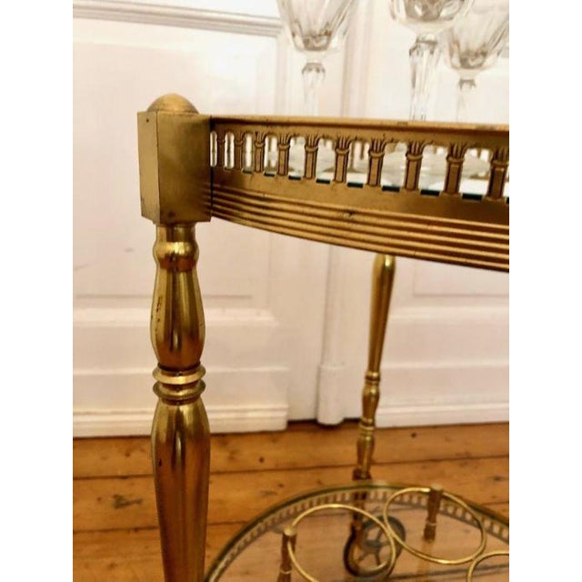 Vintage Brass Serving Trolley, 1950s For Sale - Image 12 of 13