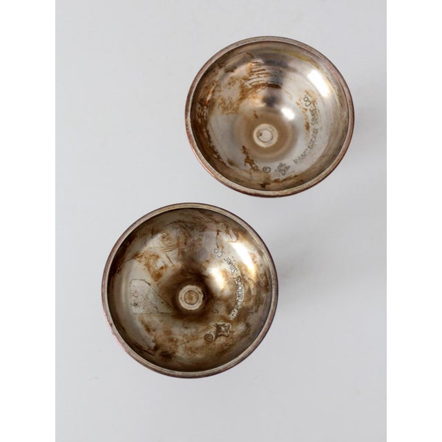 Rustic Vintage International Silver Copper Finish Candlesticks Pair For Sale - Image 3 of 9