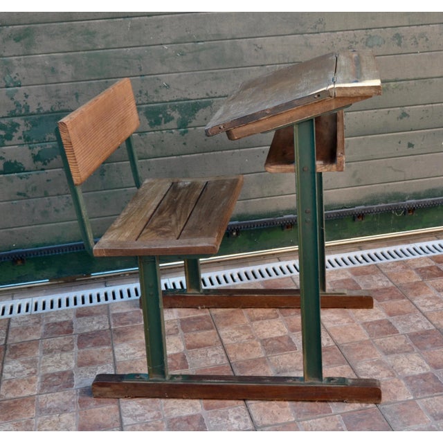 Industrial Vintage School Desk For Sale - Image 3 of 15