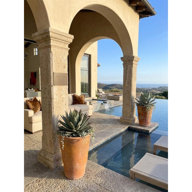 Ceramic Pair of Mid-Century Rustic Italian Terracotta Vaso Planters For Sale - Image 7 of 11