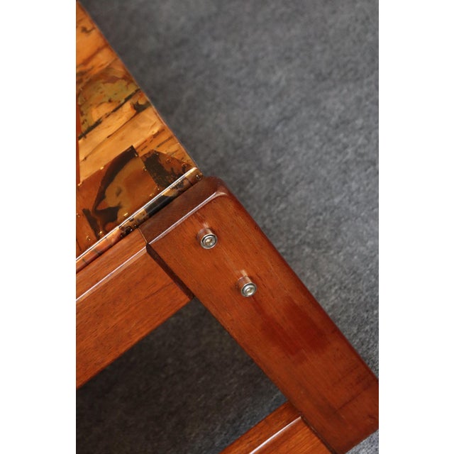 Brazilian Modern Rosewood and Copper Mosaic Coffee Table by Percival Lafer For Sale - Image 12 of 18