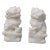 Vintage Pair of White Marble Foo Dogs For Sale