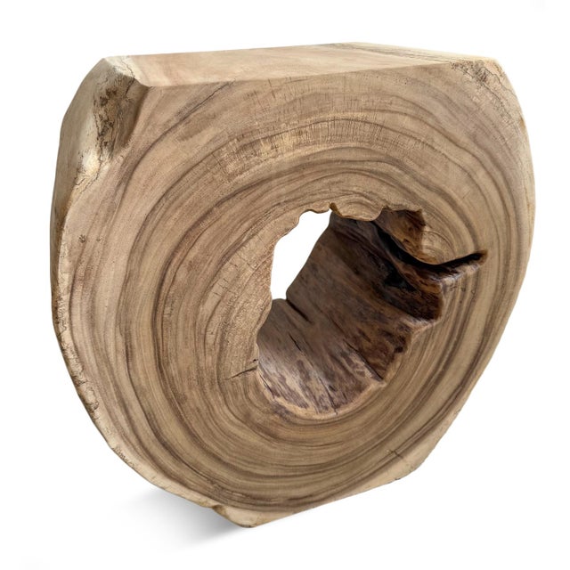 Tan Vintage Organic Monkey Pod Side Table For Sale - Image 8 of 9