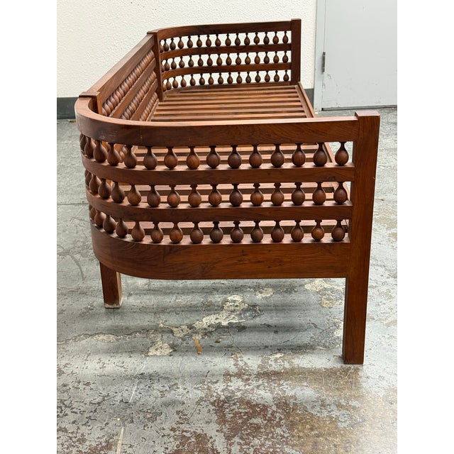 Emerald Moroccan Mousharabi Day Bed/Settee, Mid 20th Century For Sale - Image 8 of 12