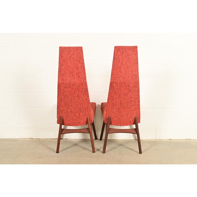 Wood Adrian Pearsall for Craft Associates Mid-Century Modern High Back Side Chairs or Lounge Chairs, Pair For Sale - Image 7 of 8