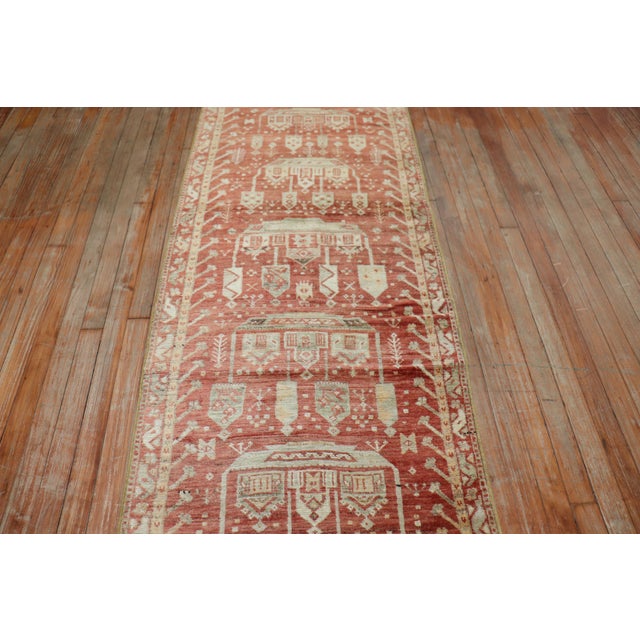 Zabihi Collection Whimsical Red Turkish Fine Narrow Runner For Sale - Image 12 of 12