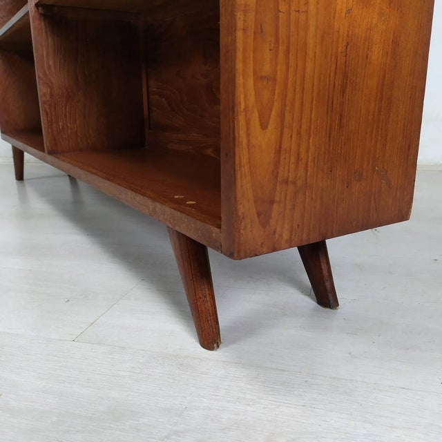 Teak Bookshelf with Compass Leg, 1950s For Sale - Image 15 of 18