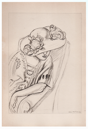 Matisse, Woman with Hat, Original Lithograph, 1920