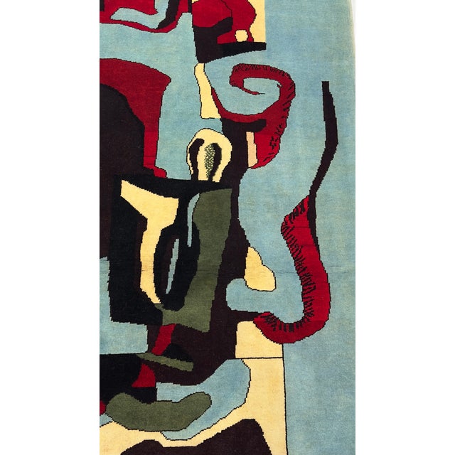 French Mid Century Wool Rug 5'0" X 6'2'' For Sale - Image 10 of 11