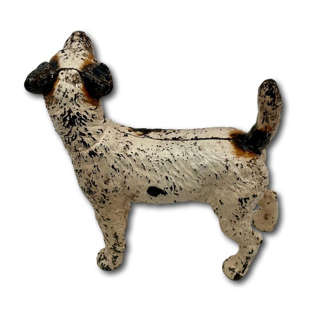 Vintage 1930s American Hubley Manufacturing Company Cast Iron Fox Terrier Dog Doorstop For Sale - Image 11 of 18