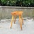 Pine Stool with Concave Seat and Pencil Legs, France, 1970s For Sale - Image 9 of 10