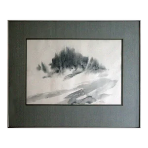 Robert E Woide Untitled Landscape Signed Original Watercolor Framed