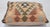 Tribal Arteverk Handwoven Afghan Kilim Pillow — Orange & Olive Diamond Medallion For Sale - Image 3 of 3