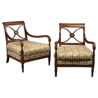 Vintage 1940s French Maison Jansen Fauteuils -Pair For Sale