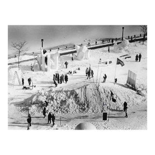 1987 Michigan Snow Sculpture Black & White Photograph For Sale