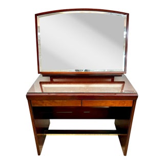 Vintage Danish Modern Rosewood Vanity With Beveled Mirror For Sale