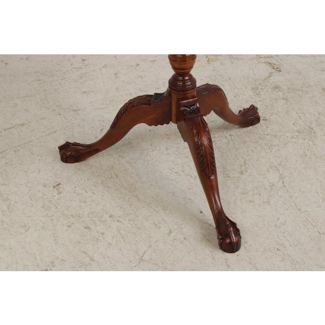 Brown English Vintage Revolving Mahogany Pie Crust Tilt Top Table For Sale - Image 8 of 18