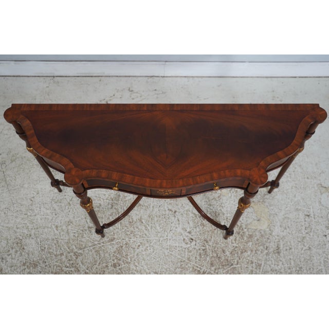 1990s Maitland Smith 2 Drawer Regency Mahogany Console Table For Sale - Image 5 of 18
