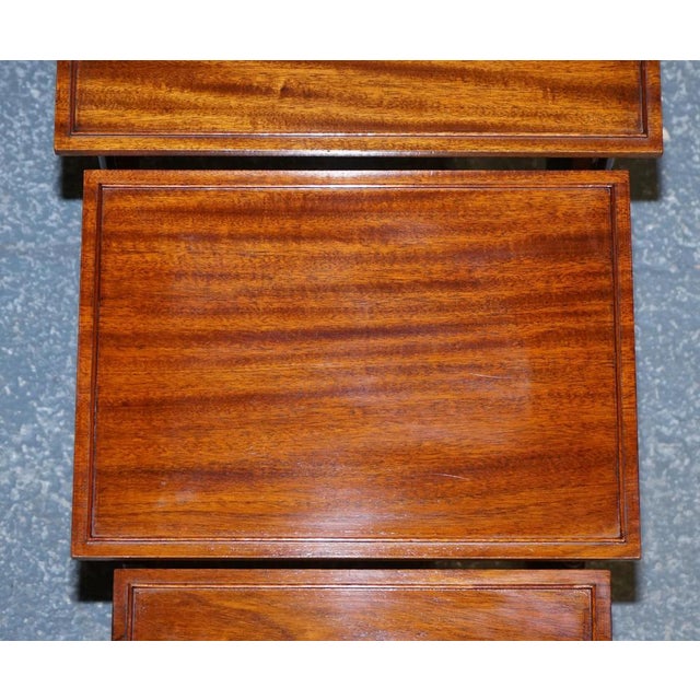 Victorian Nesting Tables with Bamboo Legs, Set of 3 For Sale - Image 9 of 13