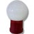 Vintage Space Age Red Mushroom Lamp Red with Opaline Glass For Sale - Image 5 of 9