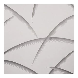 Schumacher Deco Palms Wallpaper in Charcoal - 10 Yards For Sale