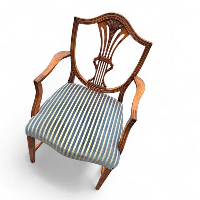 Brown English Mahogany Hepplewhite Chairs, 1920s, Set of 6 For Sale - Image 8 of 18