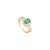 1.06ct Emerald Diamond Halo Split Shank Art Deco Ring Size 7 in 14k Yellow Gold For Sale - Image 4 of 15