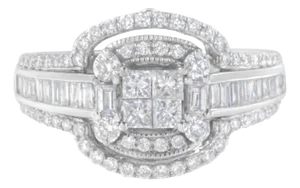 14KT White Gold Diamond Cocktail Ring (1 1/4 cttw, H-I Color, SI2-I1 Clarity)