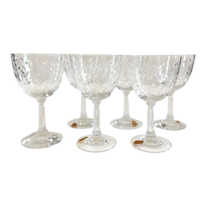 1960s Fostoria Glass Co. Crystal Water / Wine Goblets - Set of 6