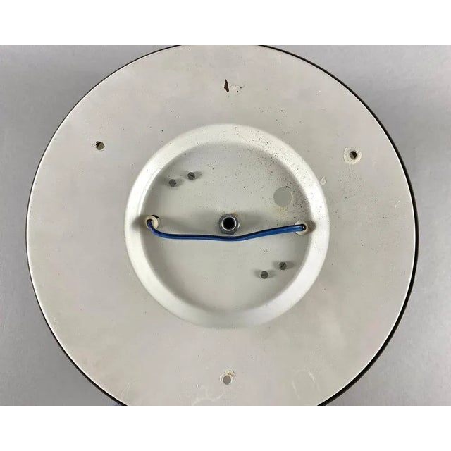 Vintage Ceiling Flush Mount Lamp with Opaline Glass Shade & Brass Fitting For Sale - Image 6 of 7