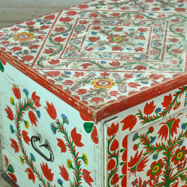 Wood Folk Art Bridal Chest, 1943 For Sale - Image 7 of 15