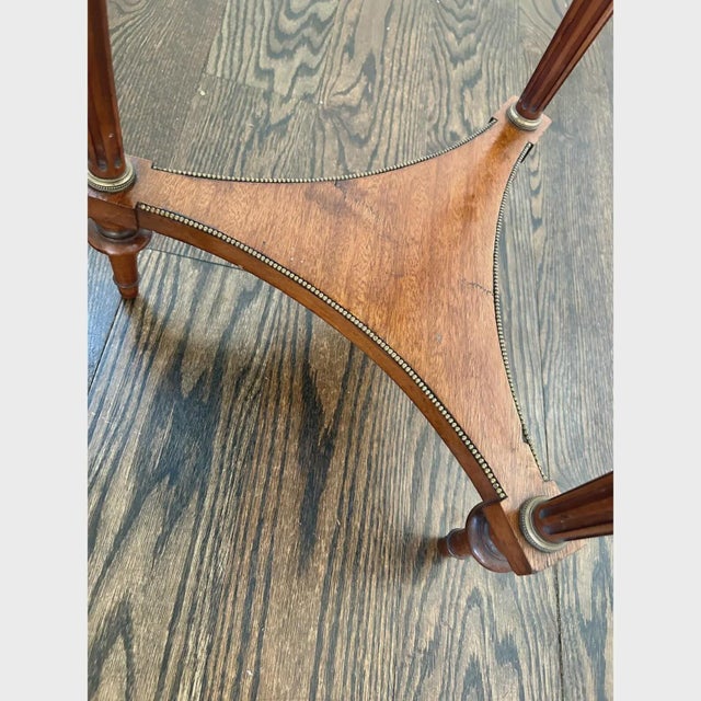 French Louis XVI Style Marble Top Bouillotte Table For Sale - Image 9 of 10