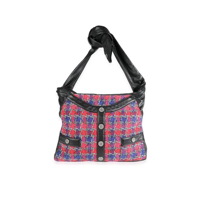 Chanel Black Lambskin & Multicolor Tweed Girl Bag For Sale - Image 4 of 8