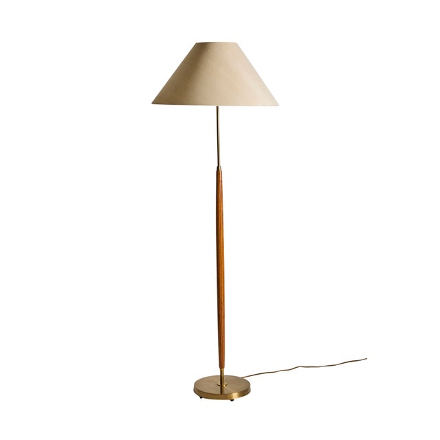 Mid-Century Modern Mid-Century Scandinavian Floor Lamp in Teak and Brass from Falkenbergs Belysning, 1950s For Sale - Image 3 of 7