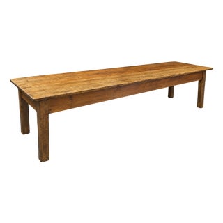 English Farmhouse Harvest Table in Pine and Elm, 1850 For Sale