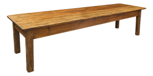 English Farmhouse Harvest Table in Pine and Elm, 1850